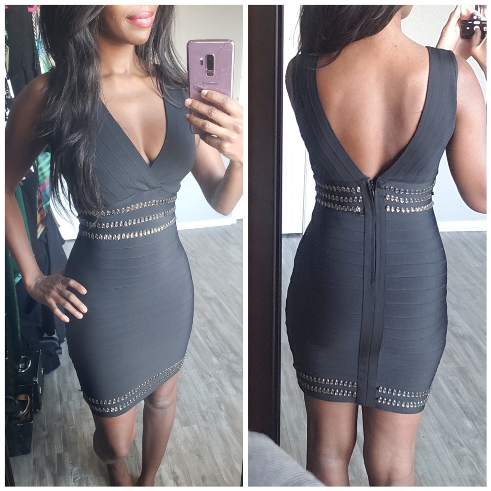 Beaded bandage dress